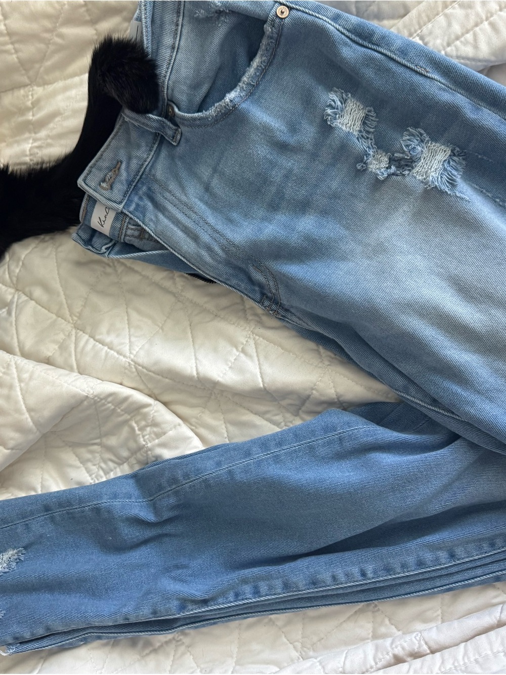 Kancan Light Blue Distressed Skinny Jeans